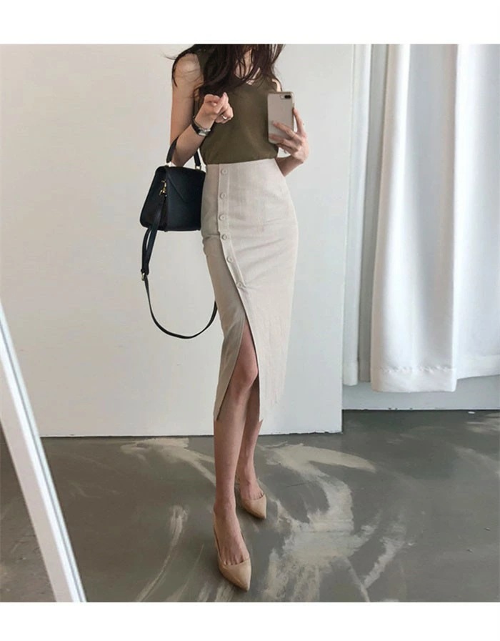 マーメイドスカート ハイウエスト スカート レディース ミモレ丈スカート イレギュラー裾 女性 大人 カジュアル 春夏 きれいめ シワになりにくい ゆったり 通勤 OL オフィス ビジネス 20代 3