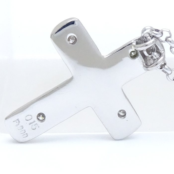 クロス ネックレス 4Pダイヤモンド Pt900プラチナxPt850プラチナ /75245【中古】 クロス ネックレス 4Pダイヤモンド Pt900プラチナxPt850プラチナ /75245【中古】