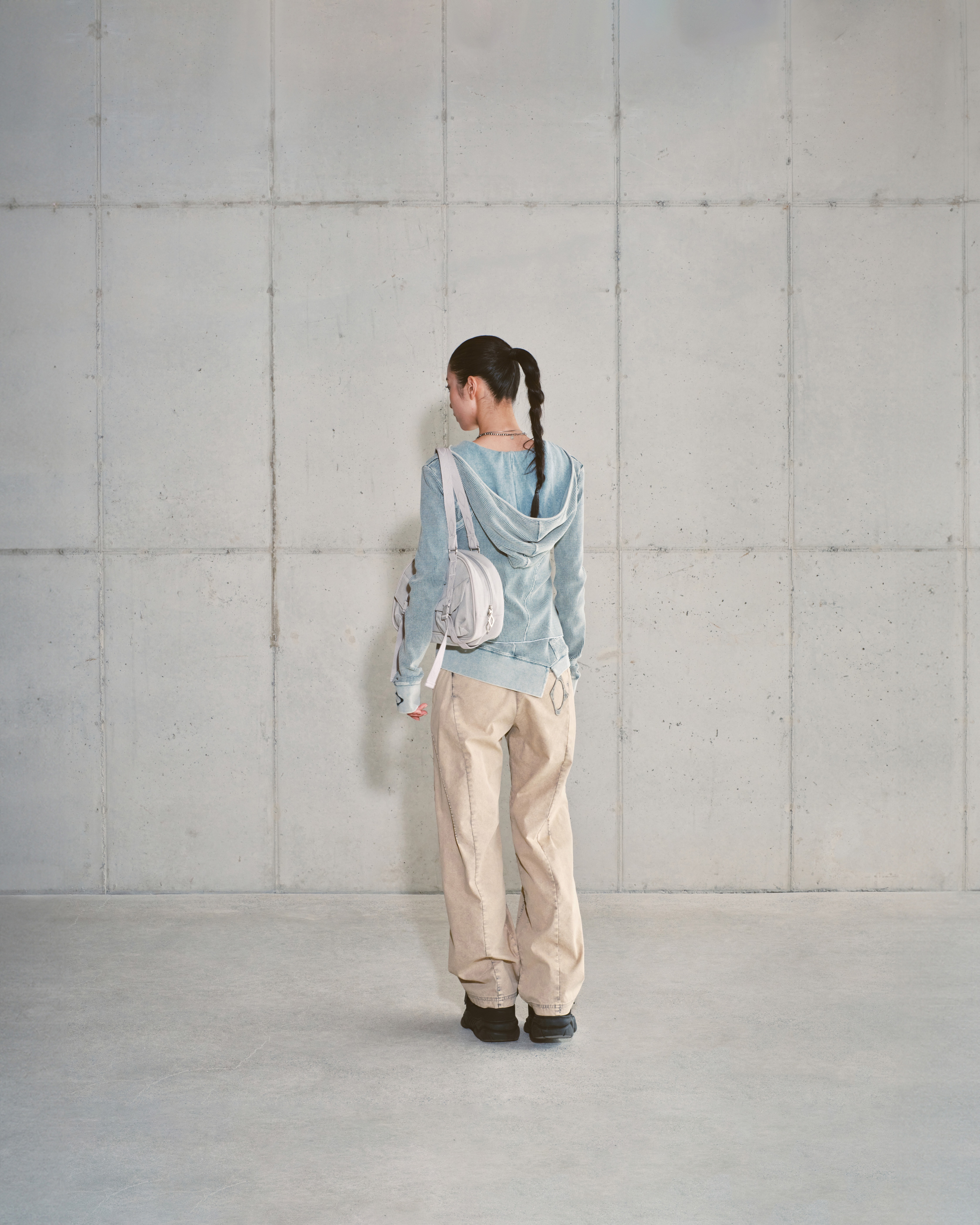 MISCHIEF】 RHOMBUS BOWLING BAG : LIGHT PINK GREY