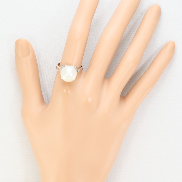 PT900 プラチナ リング 指輪 15号 パール(真珠) 約11mm ジュエリー 中古 PT900 プラチナ リング 指輪 15号 パール(真珠) 約11mm ジュエリー 中古