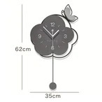 壁掛け時計 ウォールクロック フラワーモチーフ 蝶々 アナログ時計 サイレント 静音 おしゃれ 花 モノトーン シック ブラック シンプル 北欧 リビングルーム 寝室 インテリア 贈り物