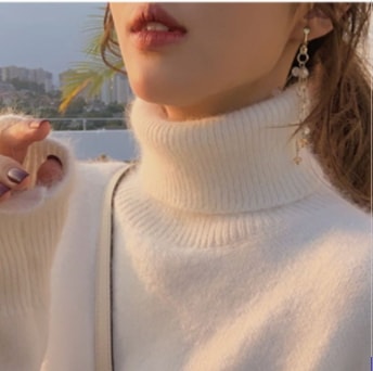 タートルネックセーター ホワイト ピンク イエロー ワンピース ニットソー セーター スリム 細身