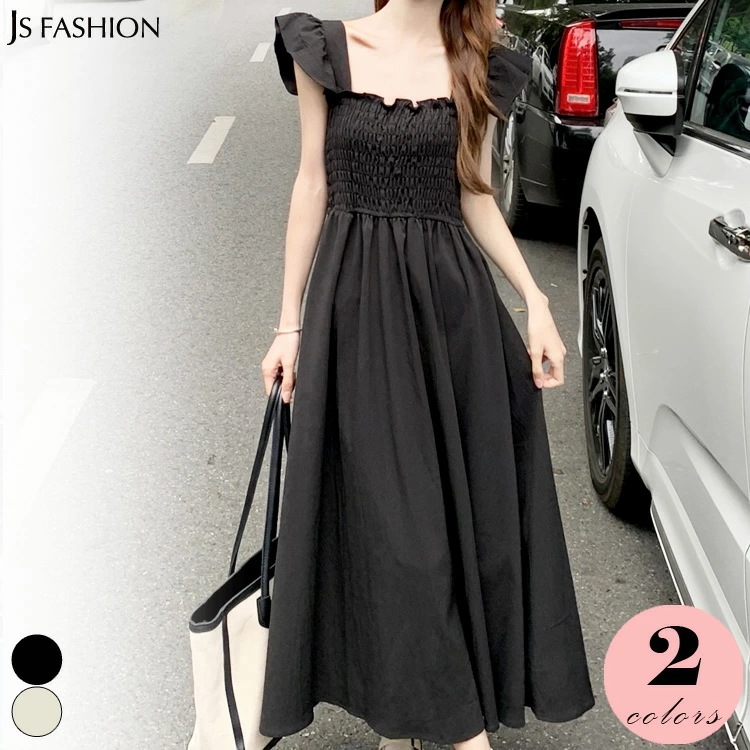 胸元 シャーリング ワンピース 白ワンピース 黒 マキシワンピ 全2色 肩フリル ノースリーブ ロング丈 ロングワンピ ウエストゴム Aラインワンピ 無地 おしゃれ きれいめ キャミワンピ フェミニン 胸元 シャーリング ワンピース 白ワンピース 黒 マキシワンピ 全2色 肩フリル ノースリーブ ロング丈 ロングワンピ ウエストゴム Aラインワンピ 無地 おしゃれ きれいめ キャミワンピ フェミニン