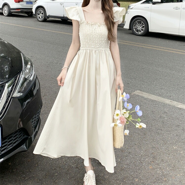 胸元 シャーリング ワンピース 白ワンピース 黒 マキシワンピ 全2色 肩フリル ノースリーブ ロング丈 ロングワンピ ウエストゴム Aラインワンピ 無地 おしゃれ きれいめ キャミワンピ フェミニン 胸元 シャーリング ワンピース 白ワンピース 黒 マキシワンピ 全2色 肩フリル ノースリーブ ロング丈 ロングワンピ ウエストゴム Aラインワンピ 無地 おしゃれ きれいめ キャミワンピ フェミニン