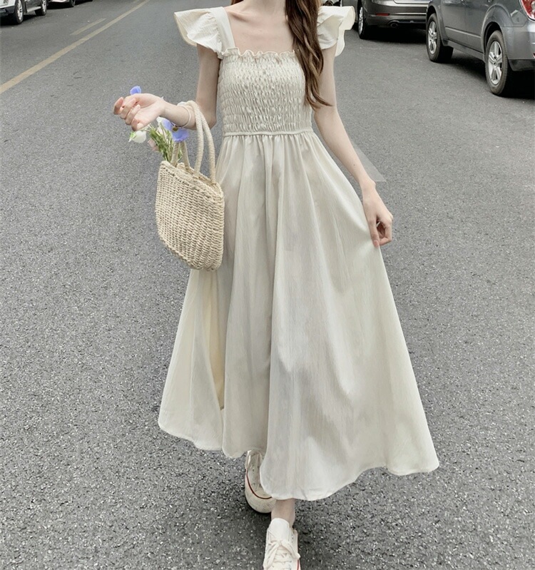 胸元 シャーリング ワンピース 白ワンピース 黒 マキシワンピ 全2色 肩フリル ノースリーブ ロング丈 ロングワンピ ウエストゴム Aラインワンピ 無地 おしゃれ きれいめ キャミワンピ フェミニン 胸元 シャーリング ワンピース 白ワンピース 黒 マキシワンピ 全2色 肩フリル ノースリーブ ロング丈 ロングワンピ ウエストゴム Aラインワンピ 無地 おしゃれ きれいめ キャミワンピ フェミニン