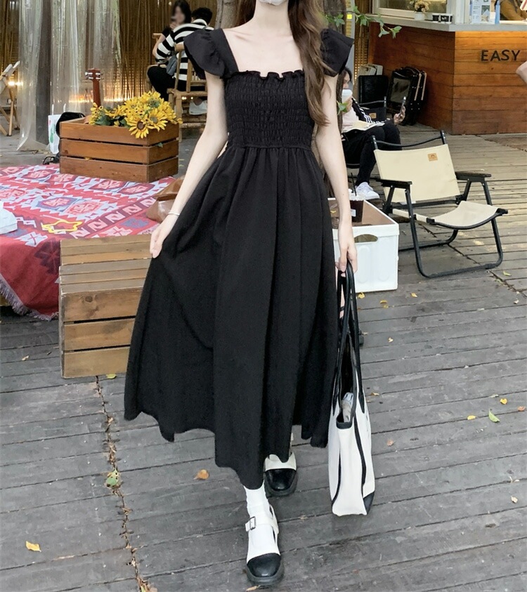 胸元 シャーリング ワンピース 白ワンピース 黒 マキシワンピ 全2色 肩フリル ノースリーブ ロング丈 ロングワンピ ウエストゴム Aラインワンピ 無地 おしゃれ きれいめ キャミワンピ フェミニン 胸元 シャーリング ワンピース 白ワンピース 黒 マキシワンピ 全2色 肩フリル ノースリーブ ロング丈 ロングワンピ ウエストゴム Aラインワンピ 無地 おしゃれ きれいめ キャミワンピ フェミニン