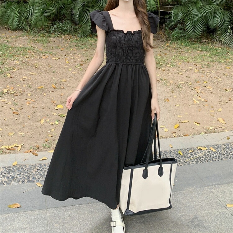 胸元 シャーリング ワンピース 白ワンピース 黒 マキシワンピ 全2色 肩フリル ノースリーブ ロング丈 ロングワンピ ウエストゴム Aラインワンピ 無地 おしゃれ きれいめ キャミワンピ フェミニン 胸元 シャーリング ワンピース 白ワンピース 黒 マキシワンピ 全2色 肩フリル ノースリーブ ロング丈 ロングワンピ ウエストゴム Aラインワンピ 無地 おしゃれ きれいめ キャミワンピ フェミニン