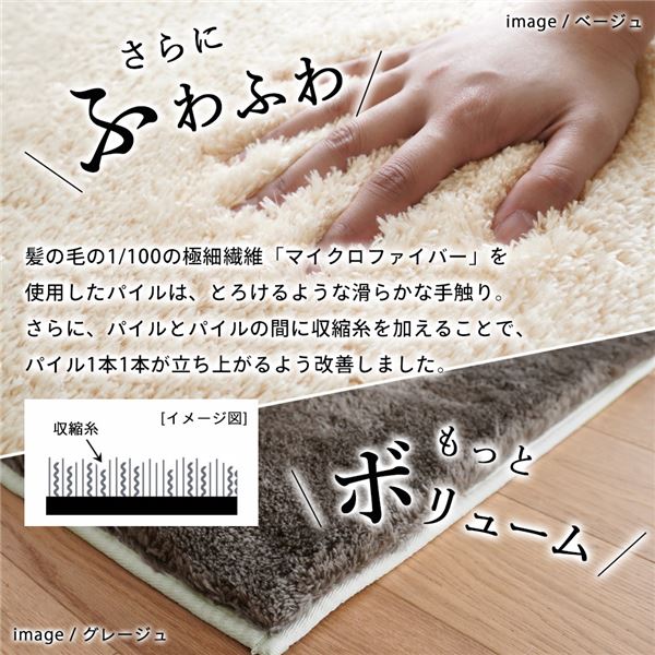 トシシミズ 洗えるマイクロ2層ウレタンパズルラグマット 約幅95x長さ95cm ベージュ PZ-305