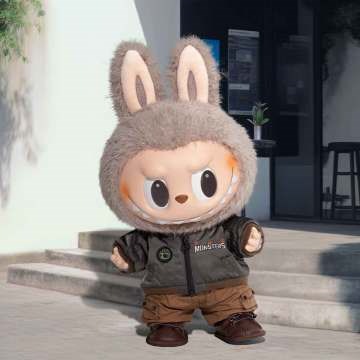 labubuぬいぐるみセット LABUBU コスチューム 17CM ぬい服 着ぐるみ L オーバーオール