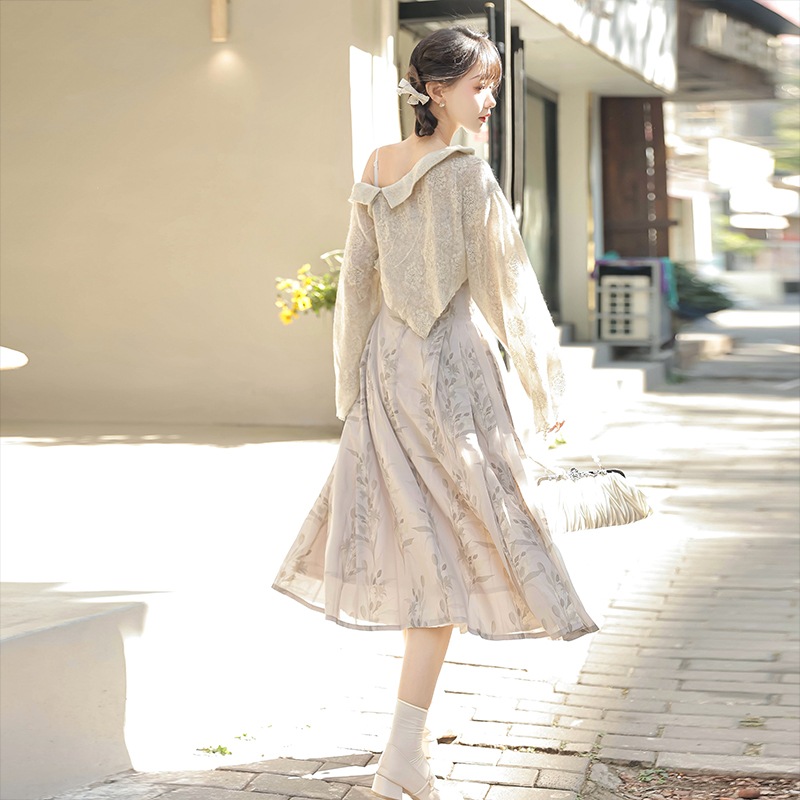 正規品デザイン寂語新韓国cos要素上着サスペンダースカートセット