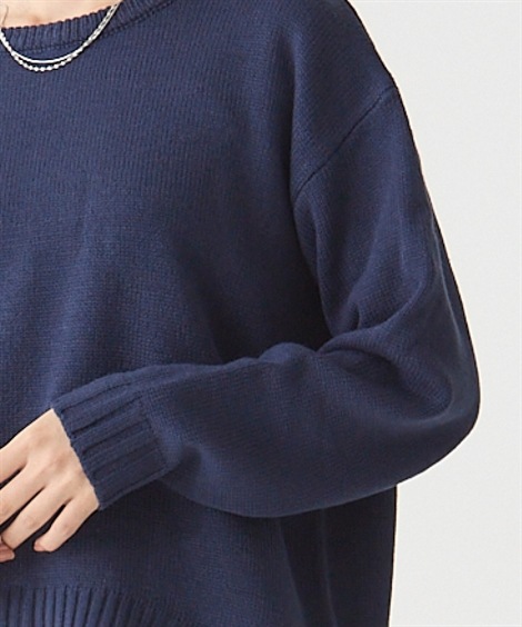 ニット クルーネックワイドニットプルオーバー OtonaSMILE