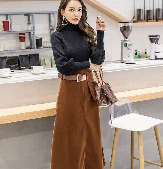 タートルネック インナー レディース 大きいサイズ ニット ハイネック 長袖 長袖ニット かわいい おしゃれ お出かけ デート ディナー 清楚 バルーン袖 細見え 華奢見え 上品 高見え 高級感 エレ