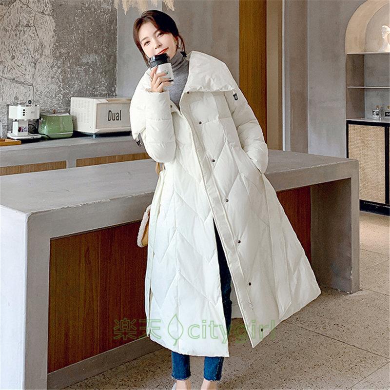 【citygirl】ロング丈ダウンコート レディース ダウンコート ハイネック 長袖 ロングコート 防寒ジャケット スタイリッシュ きれいめ 防寒 ロング ダウンジャケット 棉服コート ディースダウン
