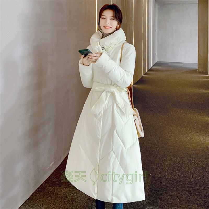 【citygirl】ロング丈ダウンコート レディース ダウンコート ハイネック 長袖 ロングコート 防寒ジャケット スタイリッシュ きれいめ 防寒 ロング ダウンジャケット 棉服コート ディースダウン