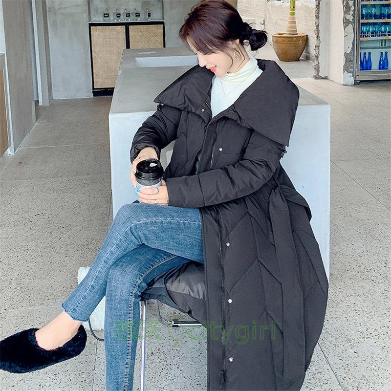 【citygirl】ロング丈ダウンコート レディース ダウンコート ハイネック 長袖 ロングコート 防寒ジャケット スタイリッシュ きれいめ 防寒 ロング ダウンジャケット 棉服コート ディースダウン