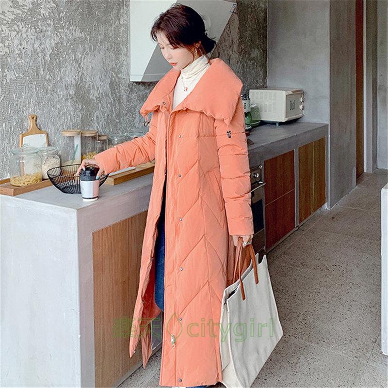 【citygirl】ロング丈ダウンコート レディース ダウンコート ハイネック 長袖 ロングコート 防寒ジャケット スタイリッシュ きれいめ 防寒 ロング ダウンジャケット 棉服コート ディースダウン