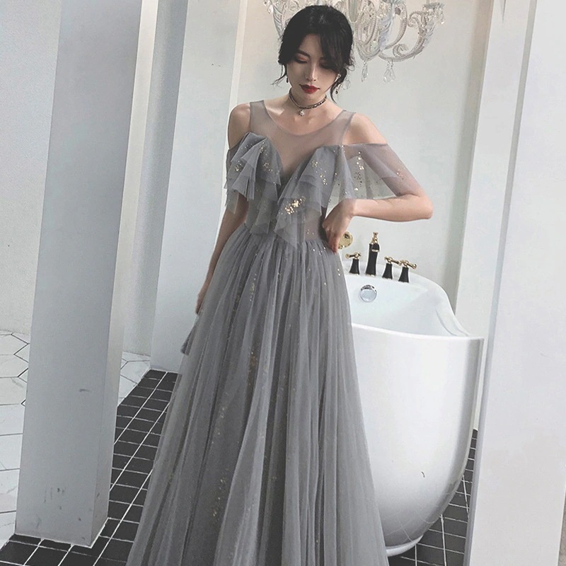 Hot!!!花嫁介添人宴会2024新しいスリムウェディング卒業イブニングドレス