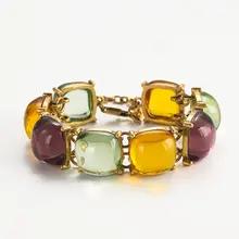 ヴィンテージかわいいカラフルなキャンディラウンド釉ブレスレット女性のためのチャームバレンタインデーのギフト高級ジュエリーゴールドカラーアクセサリー 2025