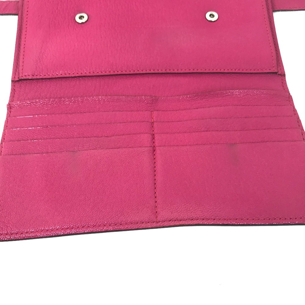 長財布 ケリーウォレット ロング ディプライアント 3つ折り シェーブル ピンク系