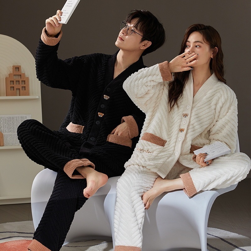 パジャマカップルペアルックルームウェアフランネル秋冬ペアパジャマ長袖カーディガンパジャマペアルックお揃いレディースメンズネグリジェレディース パジャマカップルペアルックルームウェアフランネル秋冬ペアパジャマ長袖カーディガンパジャマペアルックお揃いレディースメンズネグリジェレディース