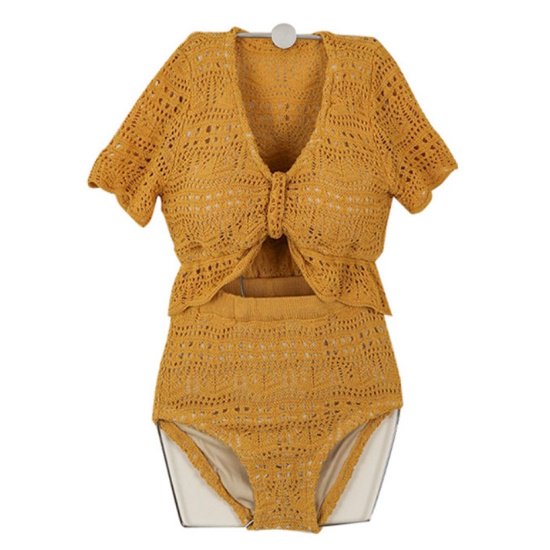 ビキニ クロシェ水着 半袖 セパレート レディース 韓国 ファッション ハイウエスト おしゃれ スイムウエア ビーチウエア Vネック 刺繍 ツーピース 水着 レディース かわいい ビキニ クロシェ水着 半袖 セパレート レディース 韓国 ファッション ハイウエスト おしゃれ スイムウエア ビーチウエア Vネック 刺繍 ツーピース 水着 レディース かわいい