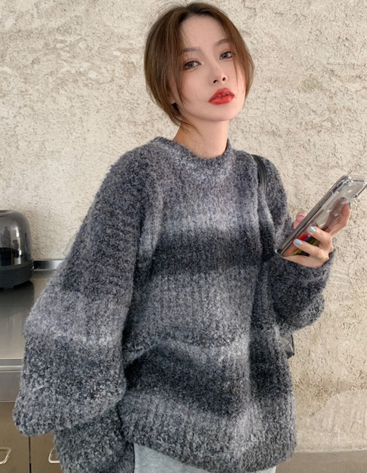 グラデーションカラー 長袖 ゆる ニットセーター トップス セーター ミディアム丈 袖あり ドロップショルダー 萌袖 ラウンドネック 襟なし ニット かわいい 大人可愛い カジュアル 大人 上品 mdprevattcaulkingandwaterproofing.com