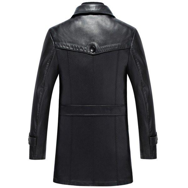 トレンチコート メンズ レザーコート  通勤コート ビジネス ロングコート67 トレンチコート レザージャケット 革ジャン ハイネック メンズ ロング