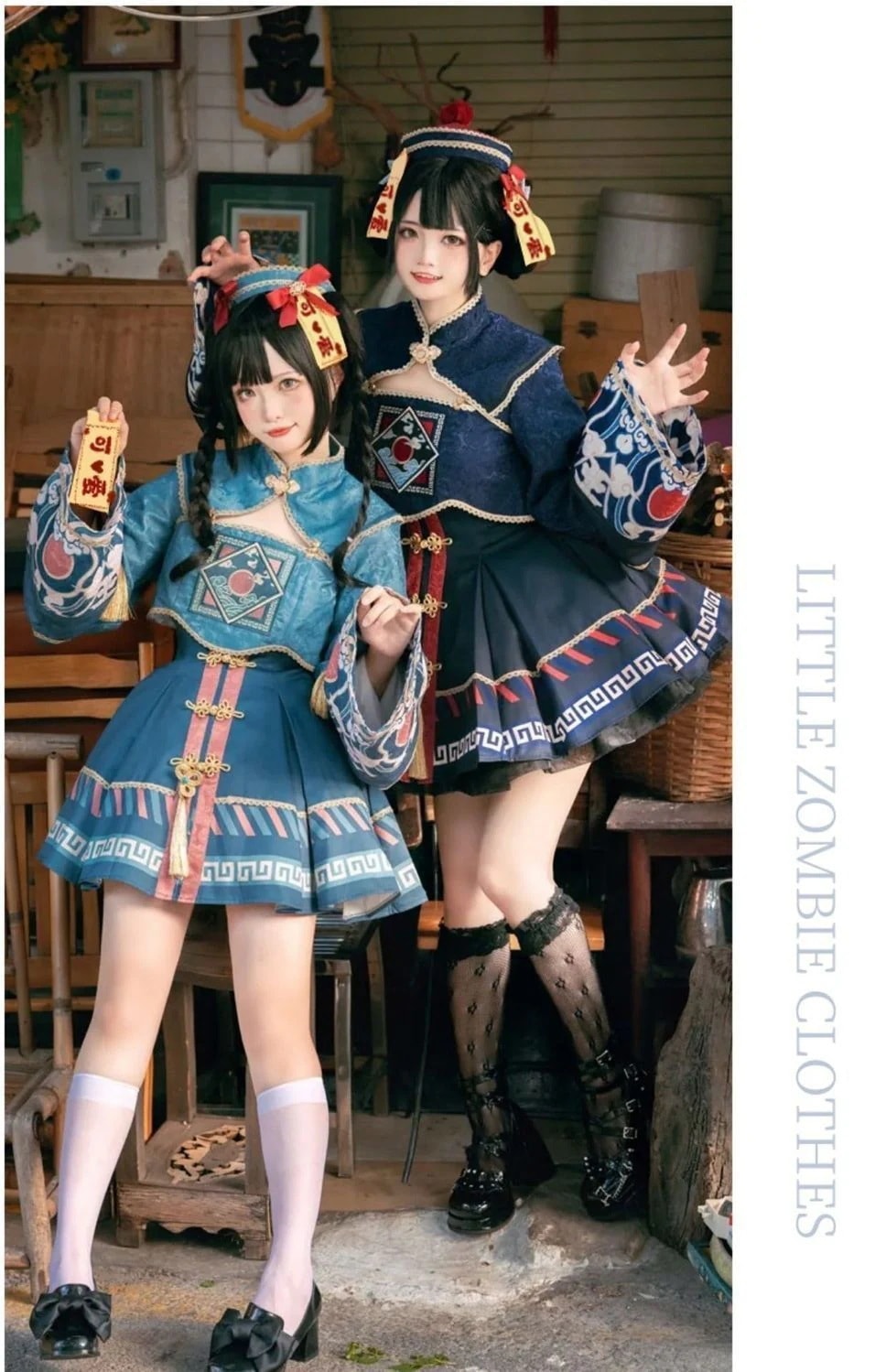 2025人気 ハロウィン衣装 セクシーかわいいコスプレ 女ロリータゾンビ服 ワンピースショートスカート Jkセット ハロウィン ロリータ キョンシー服 子供