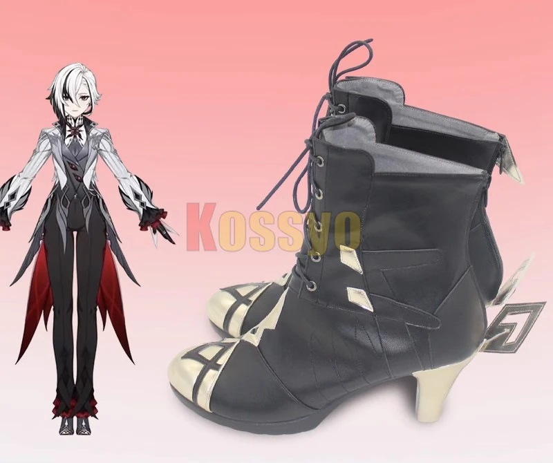 アルレッキーノコスプレ靴アルレッキーノ原神Genshinげんしんブーツ下駄シューズ長靴コスプレクリスマスハロウィン