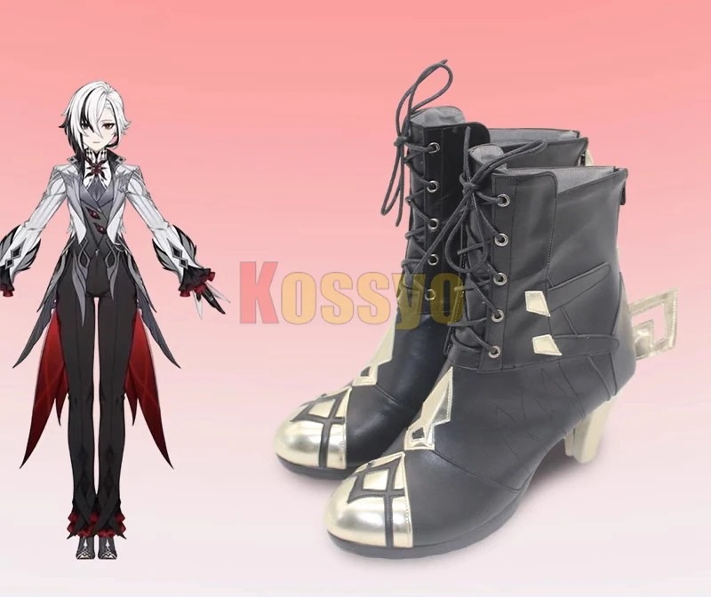 アルレッキーノコスプレ靴アルレッキーノ原神Genshinげんしんブーツ下駄シューズ長靴コスプレクリスマスハロウィン