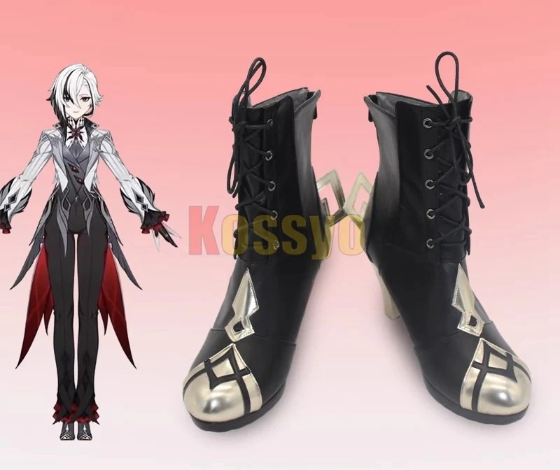 アルレッキーノコスプレ靴アルレッキーノ原神Genshinげんしんブーツ下駄シューズ長靴コスプレクリスマスハロウィン