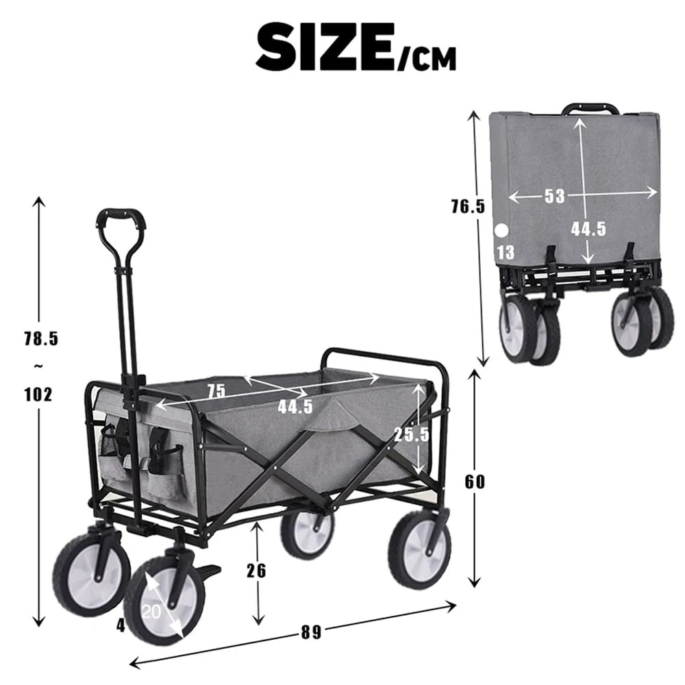 【日本国内出荷-3日で配達】マウンテンキャンピングカー 家族旅行 アウトドアトレーラ 折りたたみ可能 携帯に便利 85L大空間 ファッション 前輪は360度回転 耐荷重100kg グレー DJYC61 【日本国内出荷-3日で配達】マウンテンキャンピングカー 家族旅行 アウトドアトレーラ 折りたたみ可能 携帯に便利 85L大空間 ファッション 前輪は360度回転 耐荷重100kg グレー DJYC61