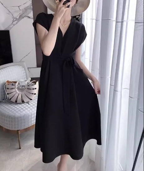 レディース ワンピース プルオーバー ミモレ ロング 半袖 フレンチスリーブ Vネック Aライン フェミニン シフォン ウエストマーク ウエストリボン ポケット ハイウエスト かわいい 大人可愛い レディース ワンピース プルオーバー ミモレ ロング 半袖 フレンチスリーブ Vネック Aライン フェミニン シフォン ウエストマーク ウエストリボン ポケット ハイウエスト かわいい 大人可愛い