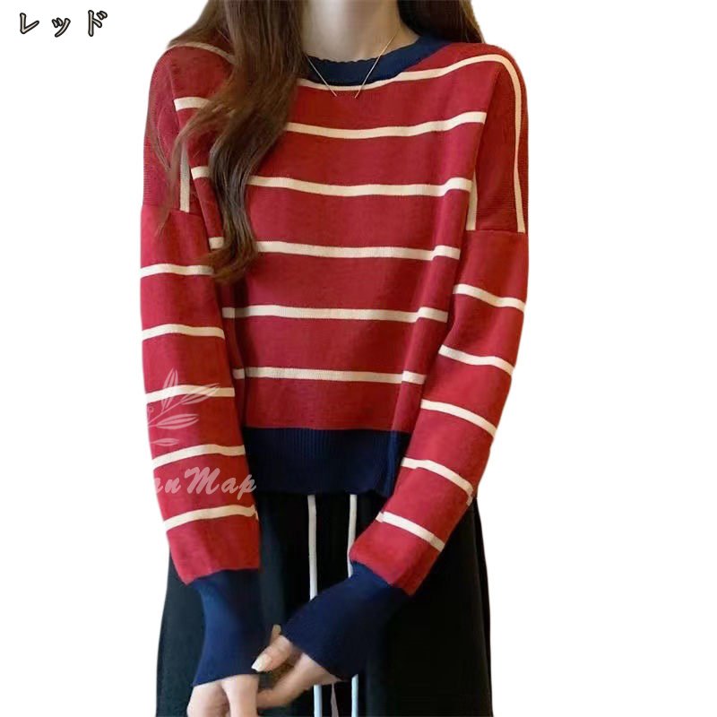 ニットセーター もっちりパフ袖リブニット 40代レディースファッション 春 春服 レディース ニット セーター トップス チュニック丈 プルオーバー ボーダー ニットセーター もっちりパフ袖リブニット 40代レディースファッション 春 春服 レディース ニット セーター トップス チュニック丈 プルオーバー ボーダー