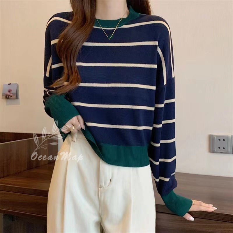 ニットセーター もっちりパフ袖リブニット 40代レディースファッション 春 春服 レディース ニット セーター トップス チュニック丈 プルオーバー ボーダー ニットセーター もっちりパフ袖リブニット 40代レディースファッション 春 春服 レディース ニット セーター トップス チュニック丈 プルオーバー ボーダー