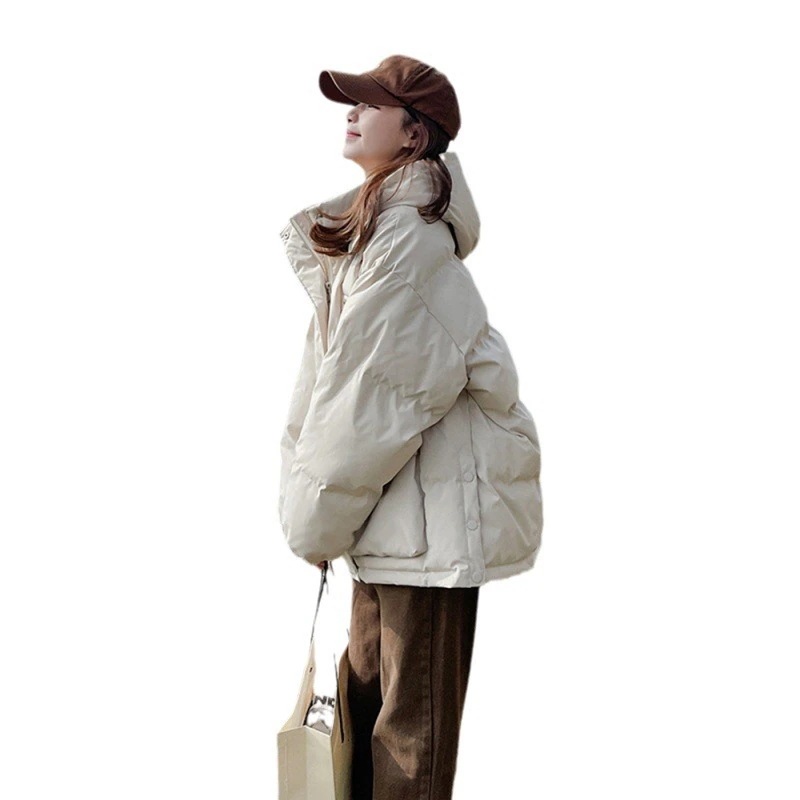 冬の連帽大ポケット綿入れ女性2024年網紅新型韓国系ファッションデザイン感ダウン綿入れ短丈コート