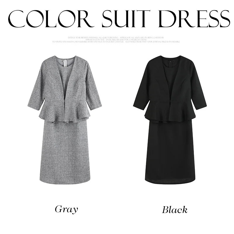 卒業式 髙品質 チェック スーツ セットアップ レディース七分袖/ワンピース 二点セット 春 フォーマル ビジネススーツ ママ ス 入学式 ママ スーツ セットアップ