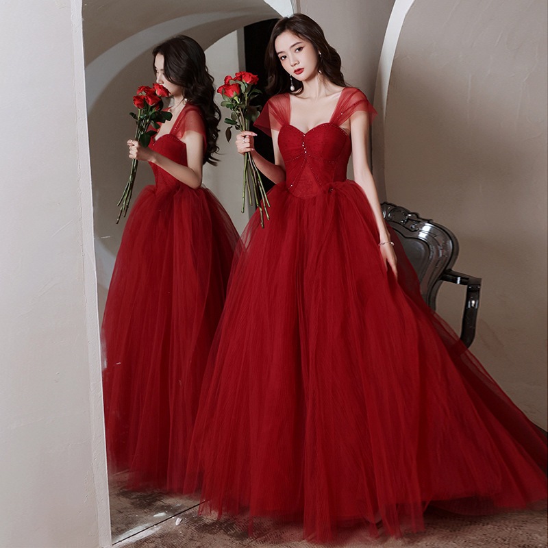 女性のためのティブレット気質ドレス2025ピンクの妖精の宴会ホストドレス夏