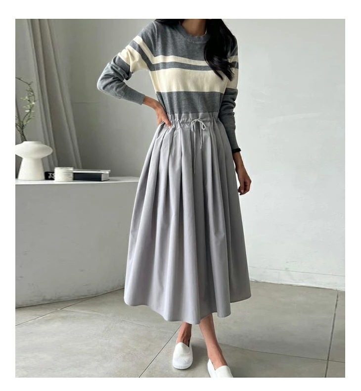 【在庫一掃】ボーダー柄 Aライン ワンピース 長袖 レディースファッション ラウンドネック ゆったり 楽ちん カジュアル オフィス 仕事着 あったか 暖か ふんわり 20代 30代 40代 50代 6 【在庫一掃】ボーダー柄 Aライン ワンピース 長袖 レディースファッション ラウンドネック ゆったり 楽ちん カジュアル オフィス 仕事着 あったか 暖か ふんわり 20代 30代 40代 50代 6