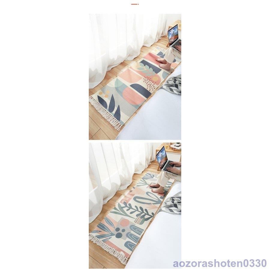 玄関マット おしゃれ 室内 天然素材 綿手編みラグマット 洗える ラグ カーペット バスマット ハン