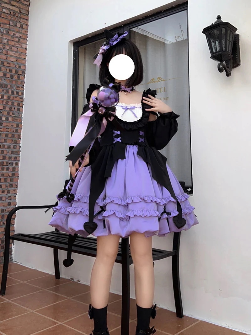 ロリータ 二次元 ハロウイン 韓国ファッション 【星夜の魔女】洋装ハロウィンjskキャミソールワンピースハロウィンワンピース