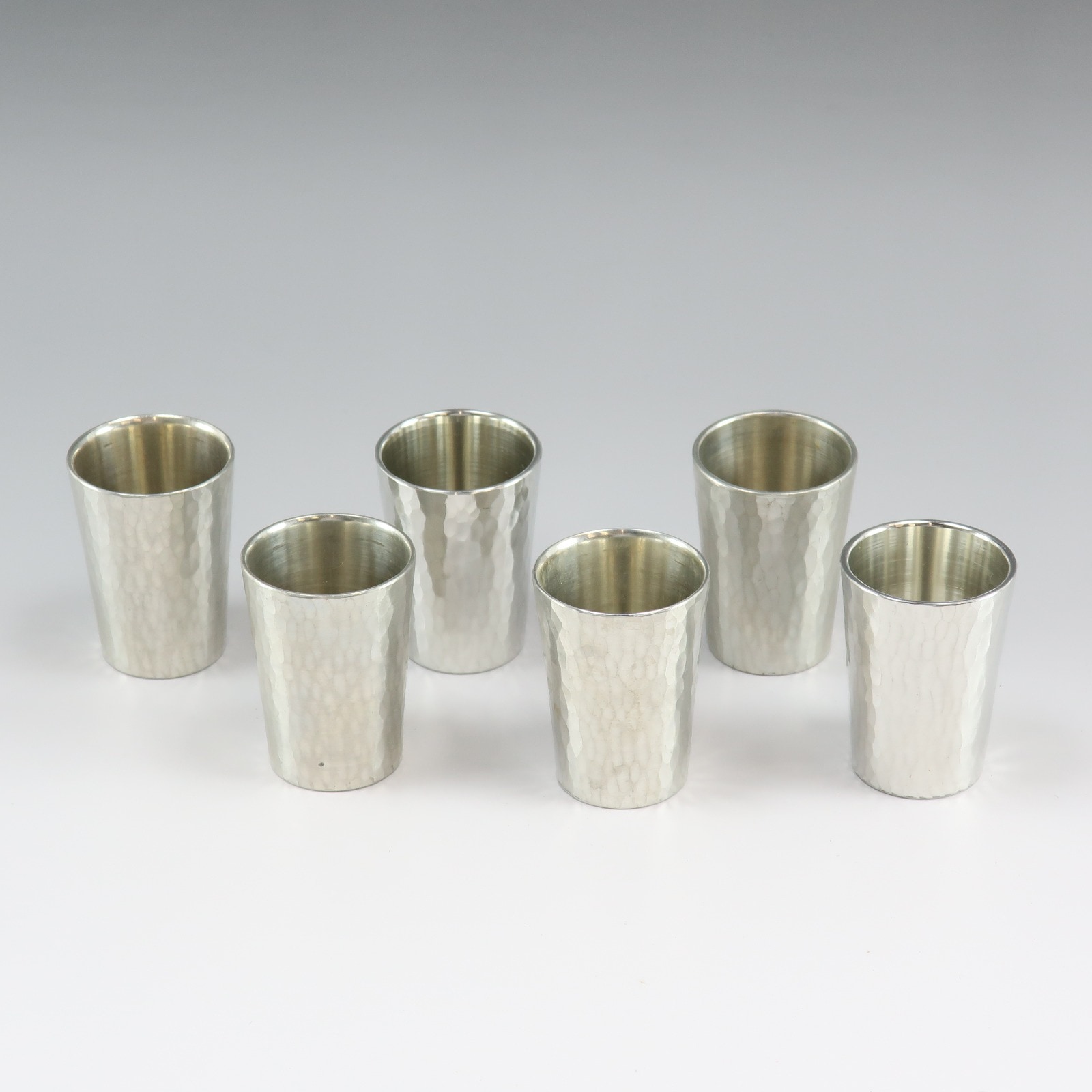 純錫製 冷酒グラス×6個 食器 _ 中古品 A-ランク 純錫製 冷酒グラス×6個 食器 _ 中古品 A-ランク