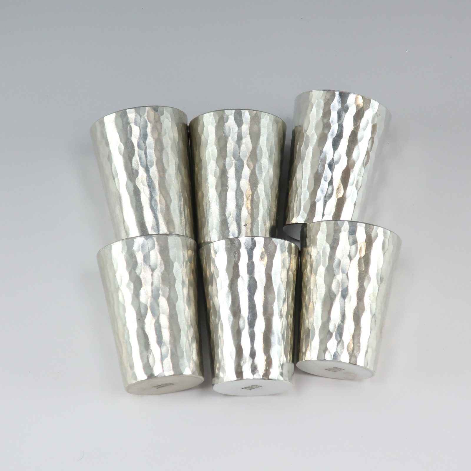 純錫製 冷酒グラス×6個 食器 _ 中古品 A-ランク 純錫製 冷酒グラス×6個 食器 _ 中古品 A-ランク