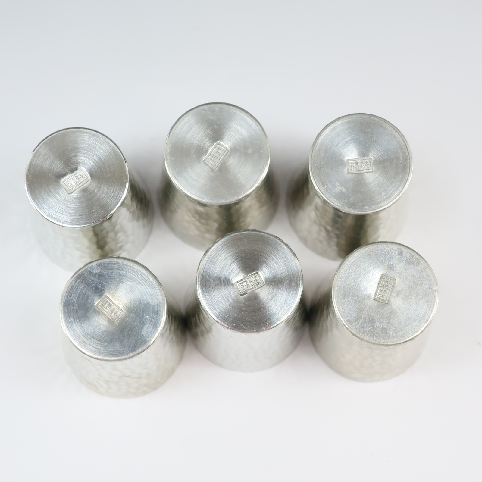 純錫製 冷酒グラス×6個 食器 _ 中古品 A-ランク 純錫製 冷酒グラス×6個 食器 _ 中古品 A-ランク