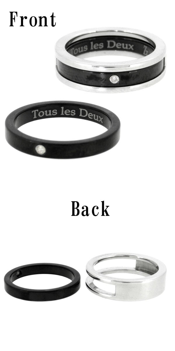 ザニポロタルツィーニ スリーウェイ デザイン ダイヤモンド サージカルステンレス リング 7 ザニポロタルツィーニ スリーウェイ デザイン ダイヤモンド サージカルステンレス リング 7