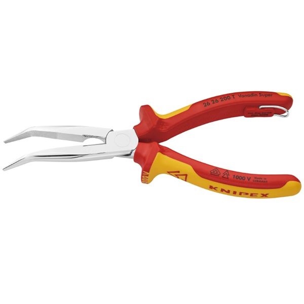KNIPEX(クニペックス) 2626-200TBK 絶縁先曲ラジオペンチ落下防止(BK) KNIPEX(クニペックス) 2626-200TBK 絶縁先曲ラジオペンチ落下防止(BK)