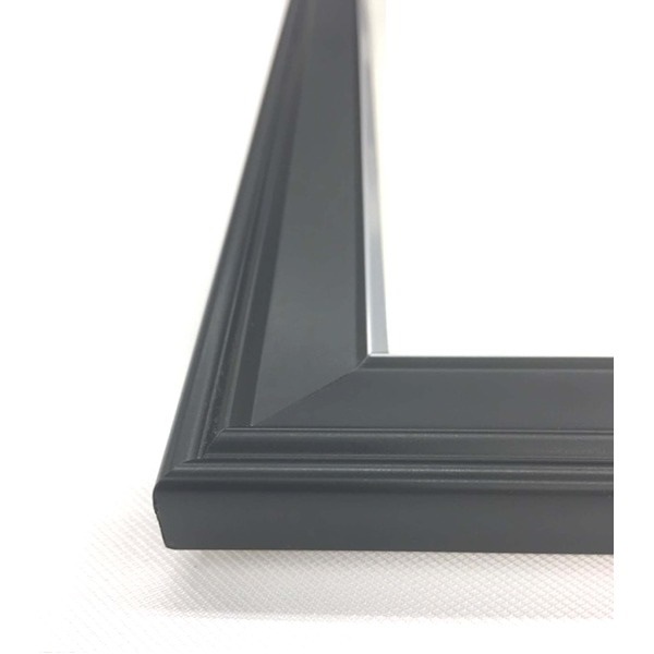 高級遺影額一般的な黒い遺影額 マット付き仏事用額葬儀額（遺影額）寸巾入山（290230mm） 面銀（銀のライン）