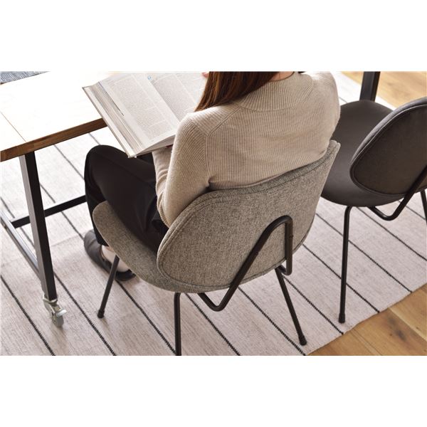 ダイニングチェア 食卓椅子 約幅50cm グレー スチール 完成品