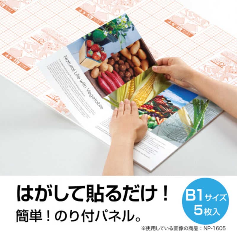 セキセイ　のり付パネル セキパネ 貼レルヤ B1 5枚入　NP1625