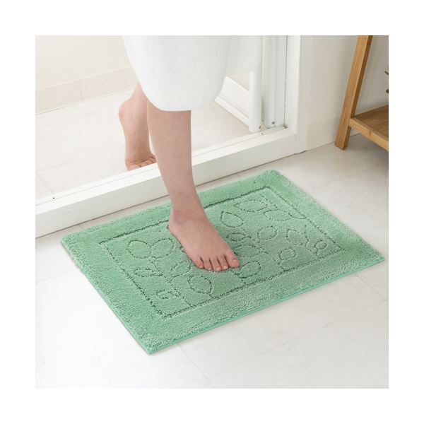 オカ 乾度良好ファインバスマット 約50×70cm グリーン 1枚